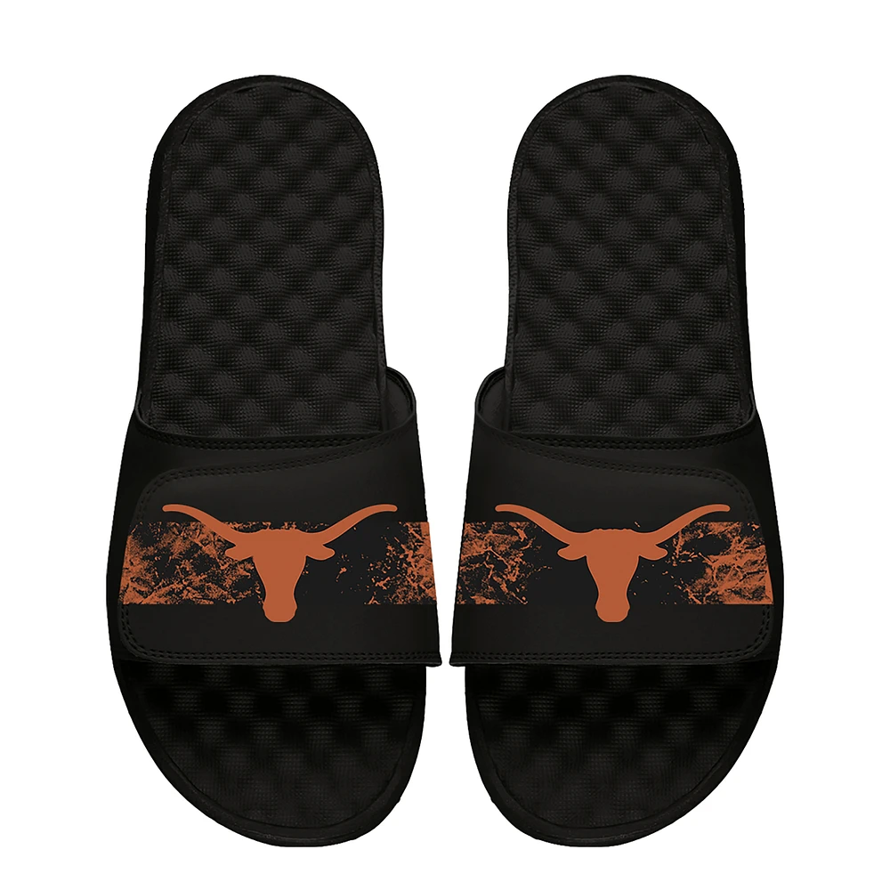 Men's ISlide Black Texas Longhorns Distressed Slide Sandals