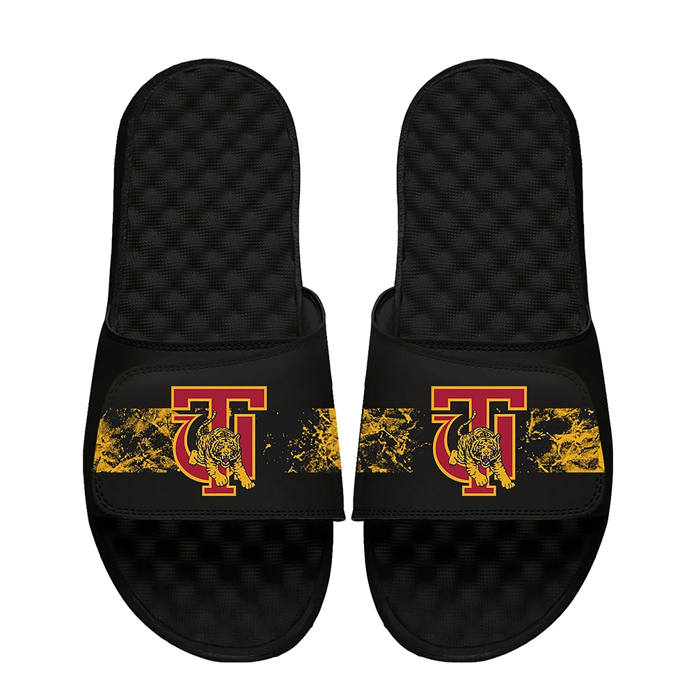 Men's ISlide Black Tuskegee Golden Tigers Distressed Slide Sandals