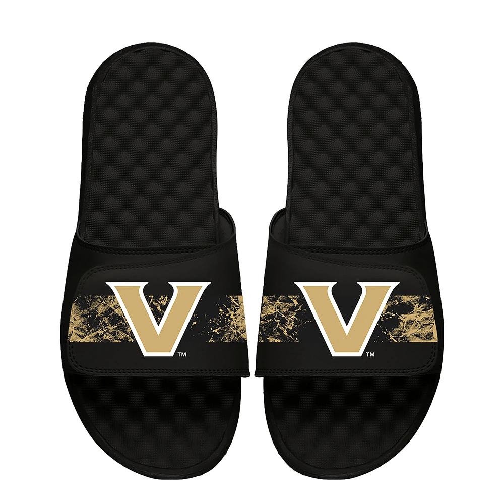 Men's ISlide Black Vanderbilt Commodores Distressed Slide Sandals