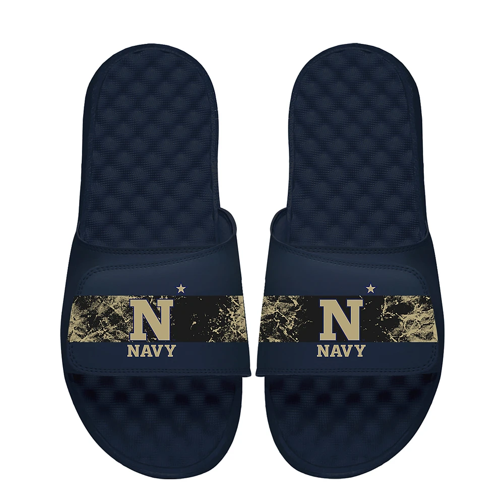 Men's ISlide Navy Midshipmen Distressed Slide Sandals
