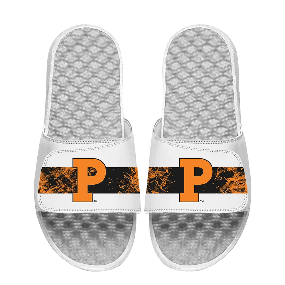 Men's ISlide White Princeton Tigers Distressed Slide Sandals