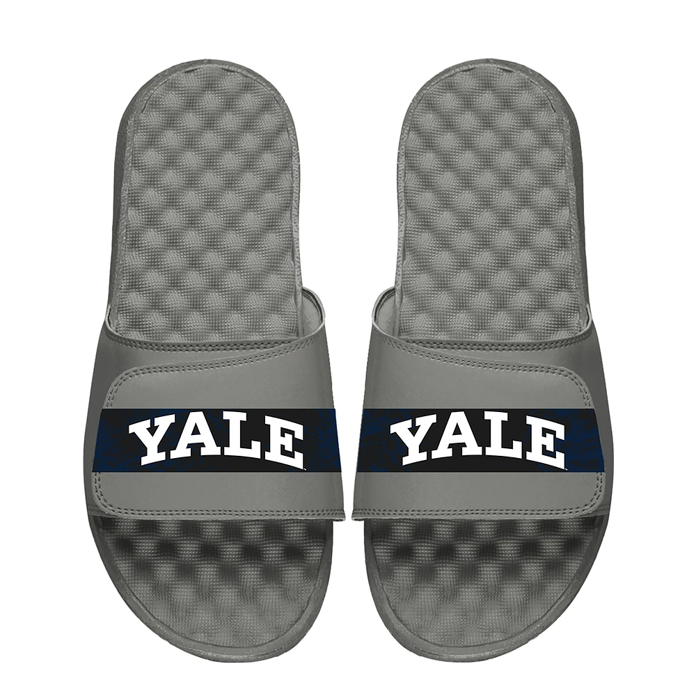 Men's ISlide Gray Yale Bulldogs Distressed Slide Sandals