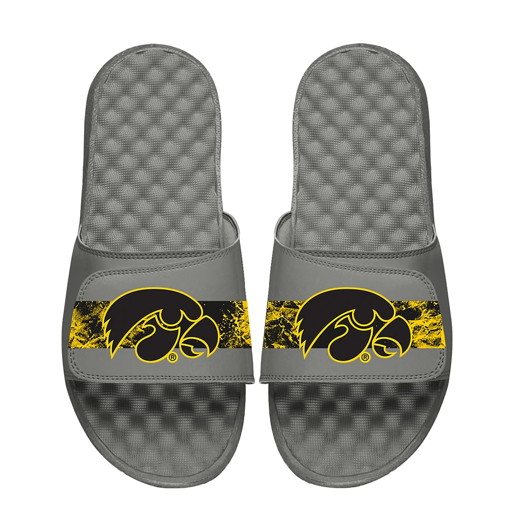 Men's ISlide Gray Iowa Hawkeyes Distressed Slide Sandals
