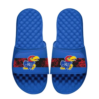 Men's ISlide Royal Kansas Jayhawks Distressed Slide Sandals