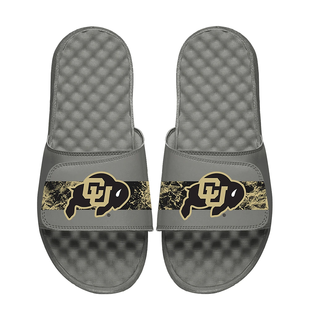 Men's ISlide Gray Colorado Buffaloes Distressed Slide Sandals