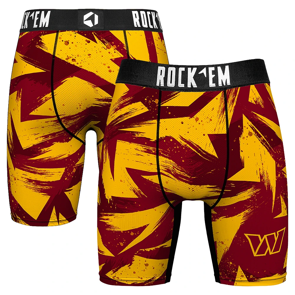 Men's Rock Em Socks Burgundy Washington Commanders Game Paint Boxer Briefs