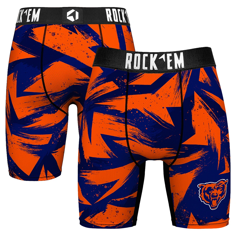 Men's Rock Em Socks Orange Chicago Bears Game Paint Boxer Briefs