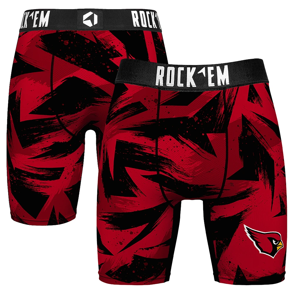 Men's Rock Em Socks Cardinal Arizona Cardinals Game Paint Boxer Briefs
