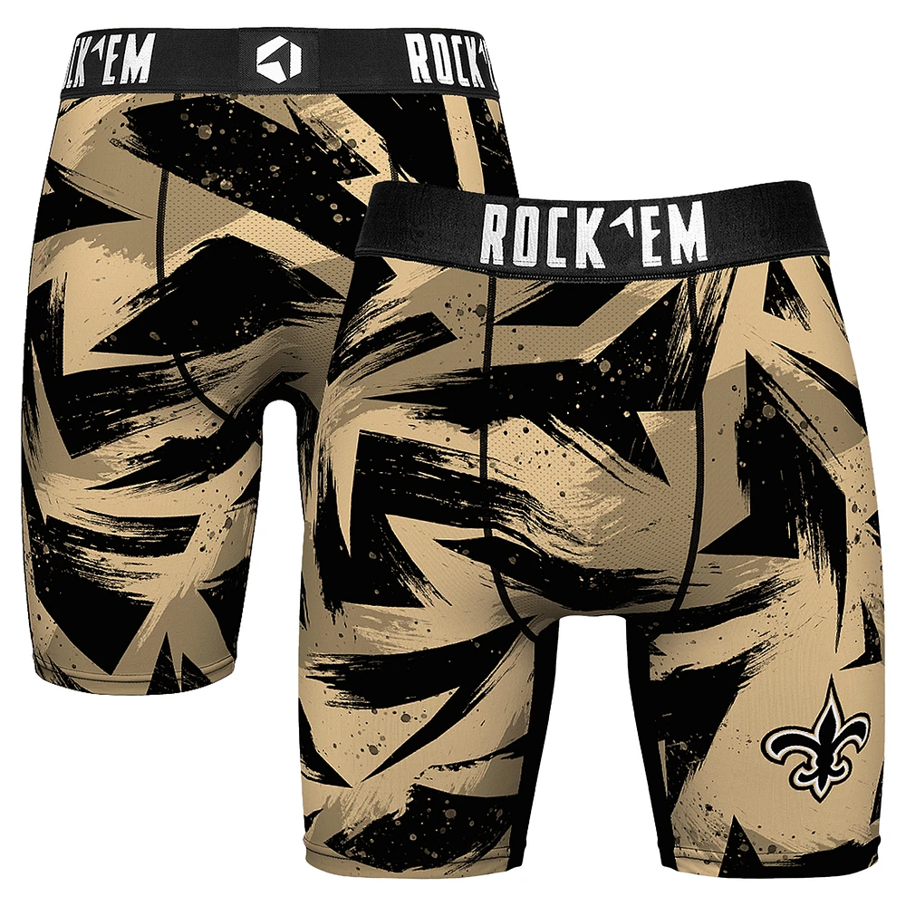 Men's Rock Em Socks Gold New Orleans Saints Game Paint Boxer Briefs
