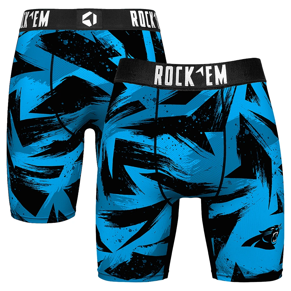 Men's Rock Em Socks Blue Carolina Panthers Game Paint Boxer Briefs