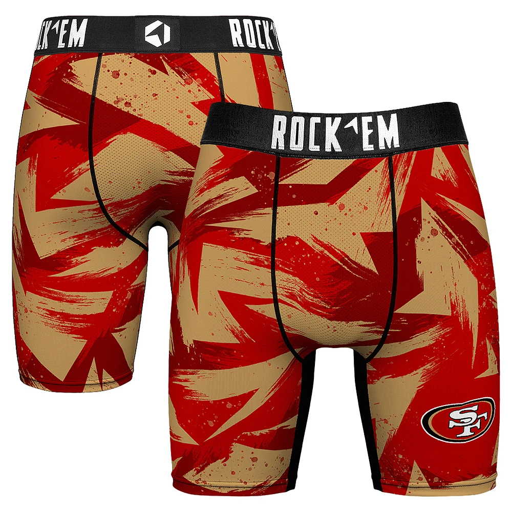 Men's Rock Em Socks Scarlet San Francisco 49ers Game Paint Boxer Briefs