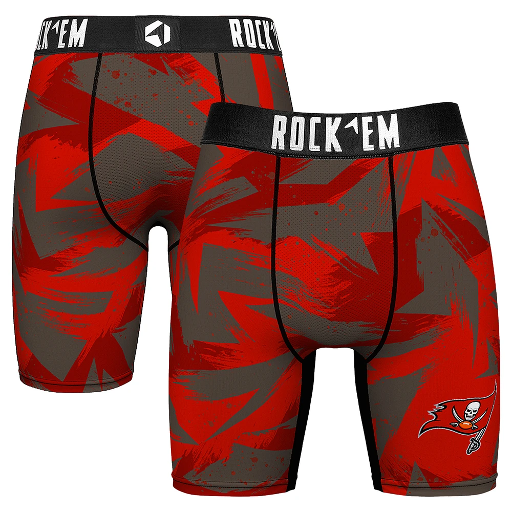 Men's Rock Em Socks Red Tampa Bay Buccaneers Game Paint Boxer Briefs