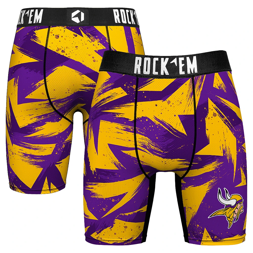 Men's Rock Em Socks Purple Minnesota Vikings Game Paint Boxer Briefs