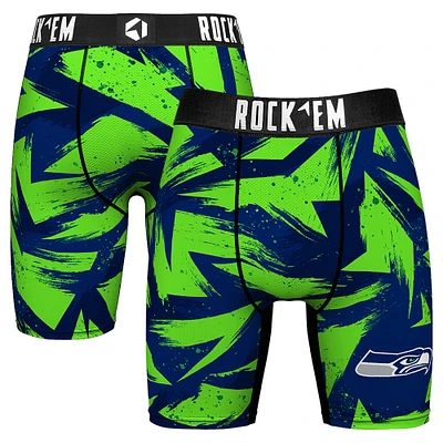 Men's Rock Em Socks  College Navy Seattle Seahawks Game Paint Boxer Briefs