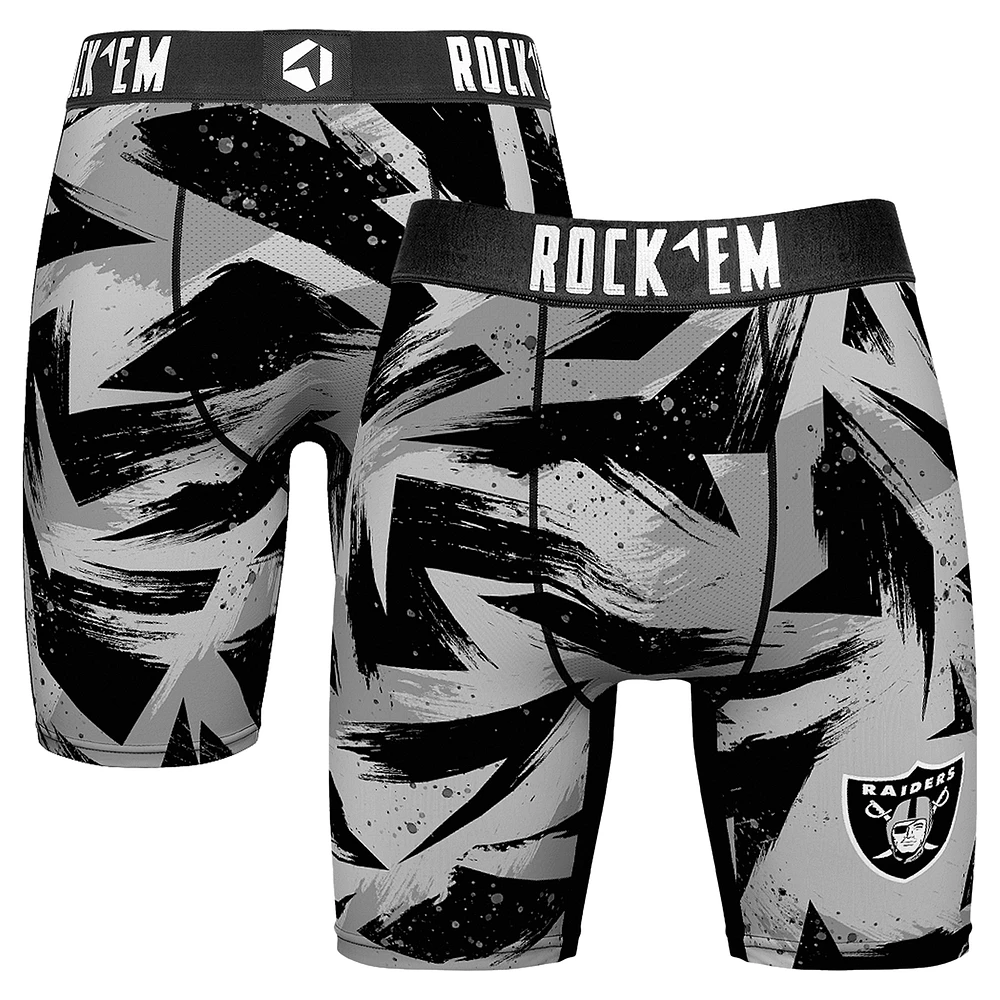 Men's Rock Em Socks Silver Las Vegas Raiders Game Paint Boxer Briefs