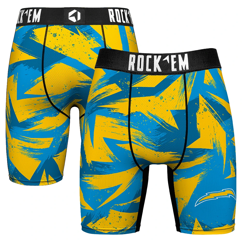 Men's Rock Em Socks Powder Blue Los Angeles Chargers Game Paint Boxer Briefs