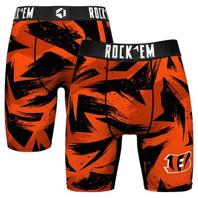 Men's Rock Em Socks Orange Cincinnati Bengals Game Paint Boxer Briefs