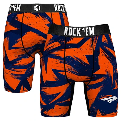 Men's Rock Em Socks Navy Denver Broncos Game Paint Boxer Briefs