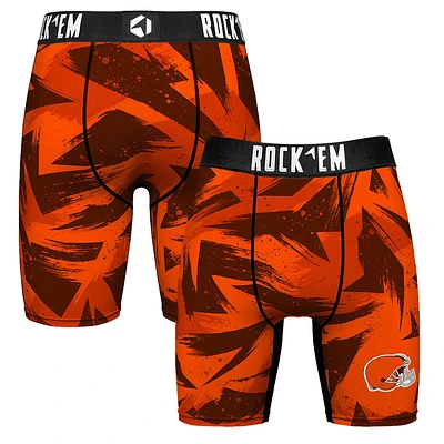 Men's Rock Em Socks  Orange Cleveland Browns Game Paint Boxer Briefs