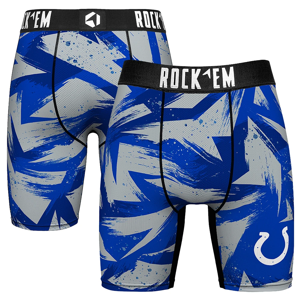 Men's Rock Em Socks Royal Indianapolis Colts Game Paint Boxer Briefs