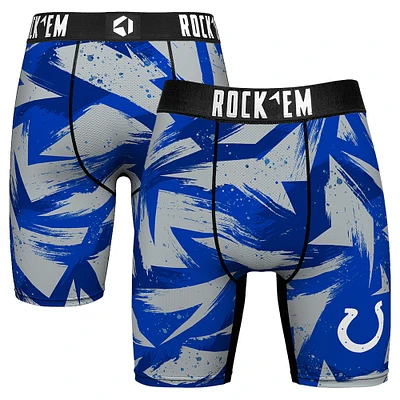 Men's Rock Em Socks  Royal Indianapolis Colts Game Paint Boxer Briefs