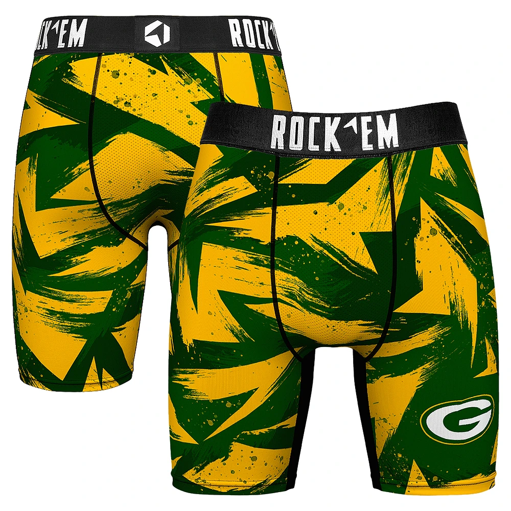 Men's Rock Em Socks  Green Bay Packers Game Paint Boxer Briefs