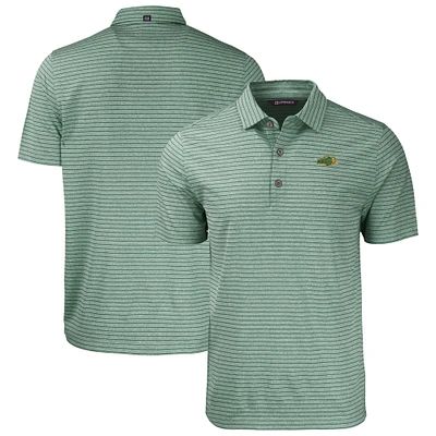 Men's Cutter & Buck Heather NDSU Bison Forge Eco Heathered Stripe Stretch Recycled Polo