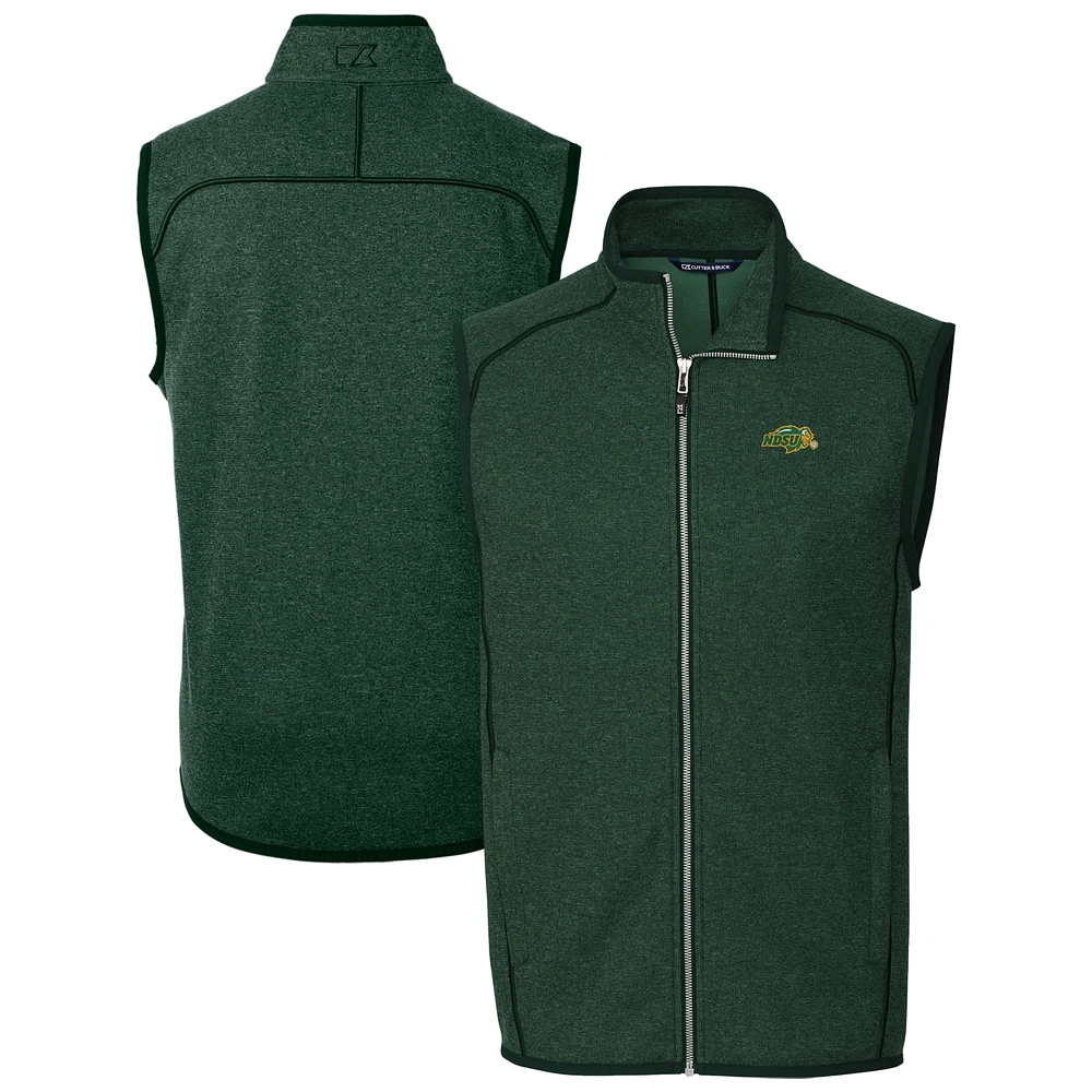 Men's Cutter & Buck Heather Green NDSU Bison Mainsail Full-Zip Vest