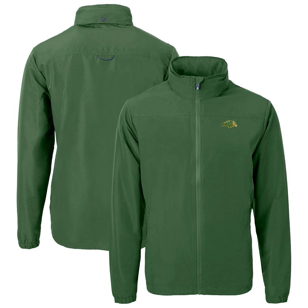 Men's Cutter & Buck Green NDSU Bison Charter Eco Recycled Full-Zip Hoodie Jacket
