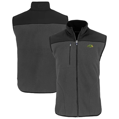 Men's Cutter & Buck Gray NDSU Bison Cascade Eco Sherpa Fleece Full-Zip Vest