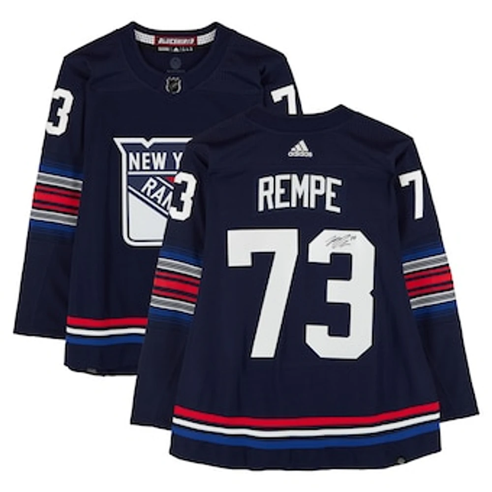 Matt Rempe New York Rangers Autographed Navy Alternate adidas Authentic Jersey