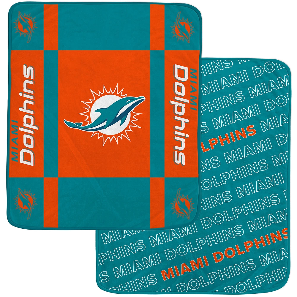 Pegasus Miami Dolphins 60” x 70” Reverse Block Double-Sided Ultra Cozy Blanket