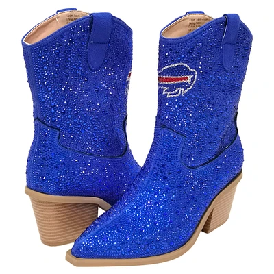 Women's Cuce Royal Buffalo Bills Crystal Ankle Boots
