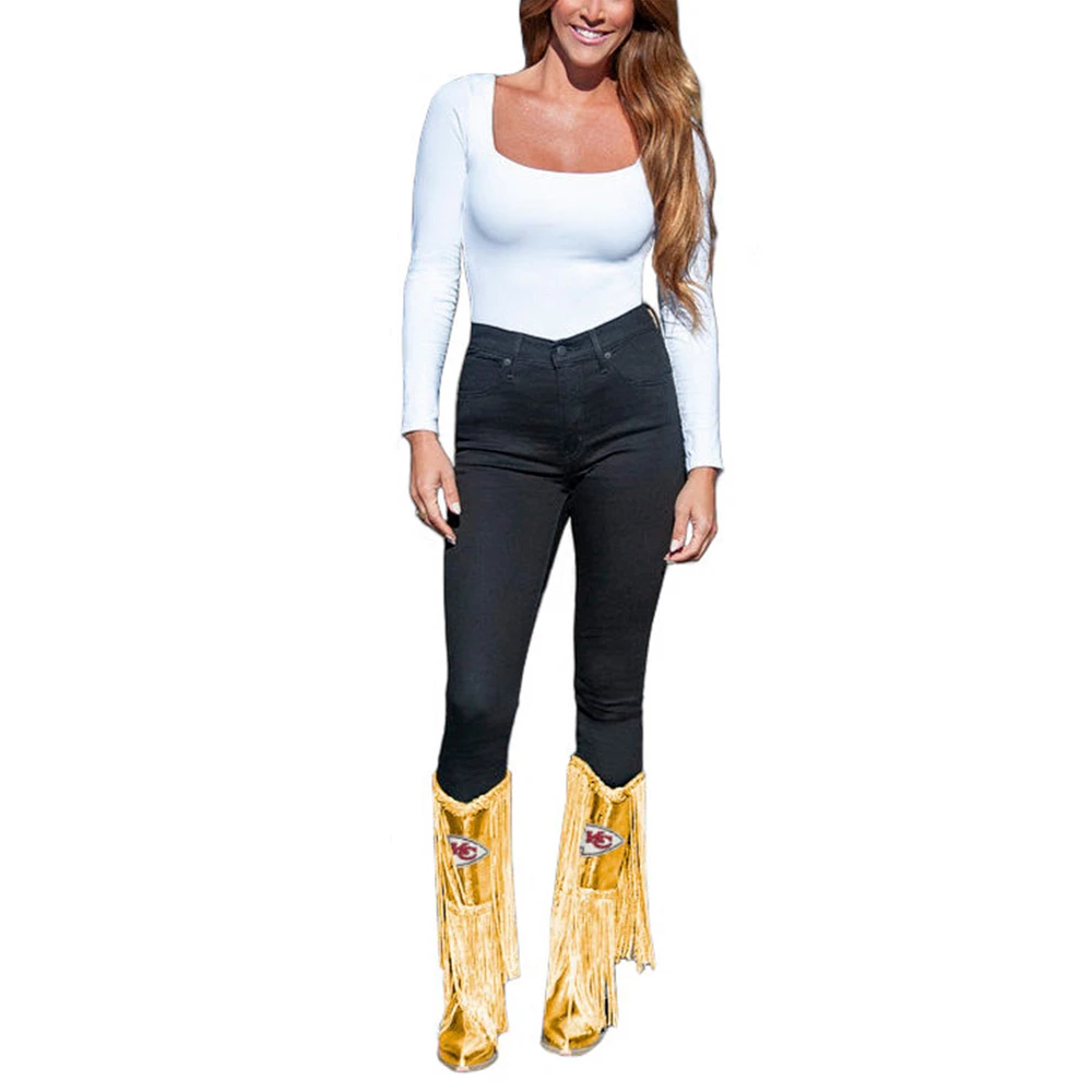 Women's Cuce Kansas City Chiefs Fringe Boot With Sequin Detail