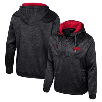 Men's Colosseum Black Arkansas Razorbacks Cypher Half-Zip Hoodie