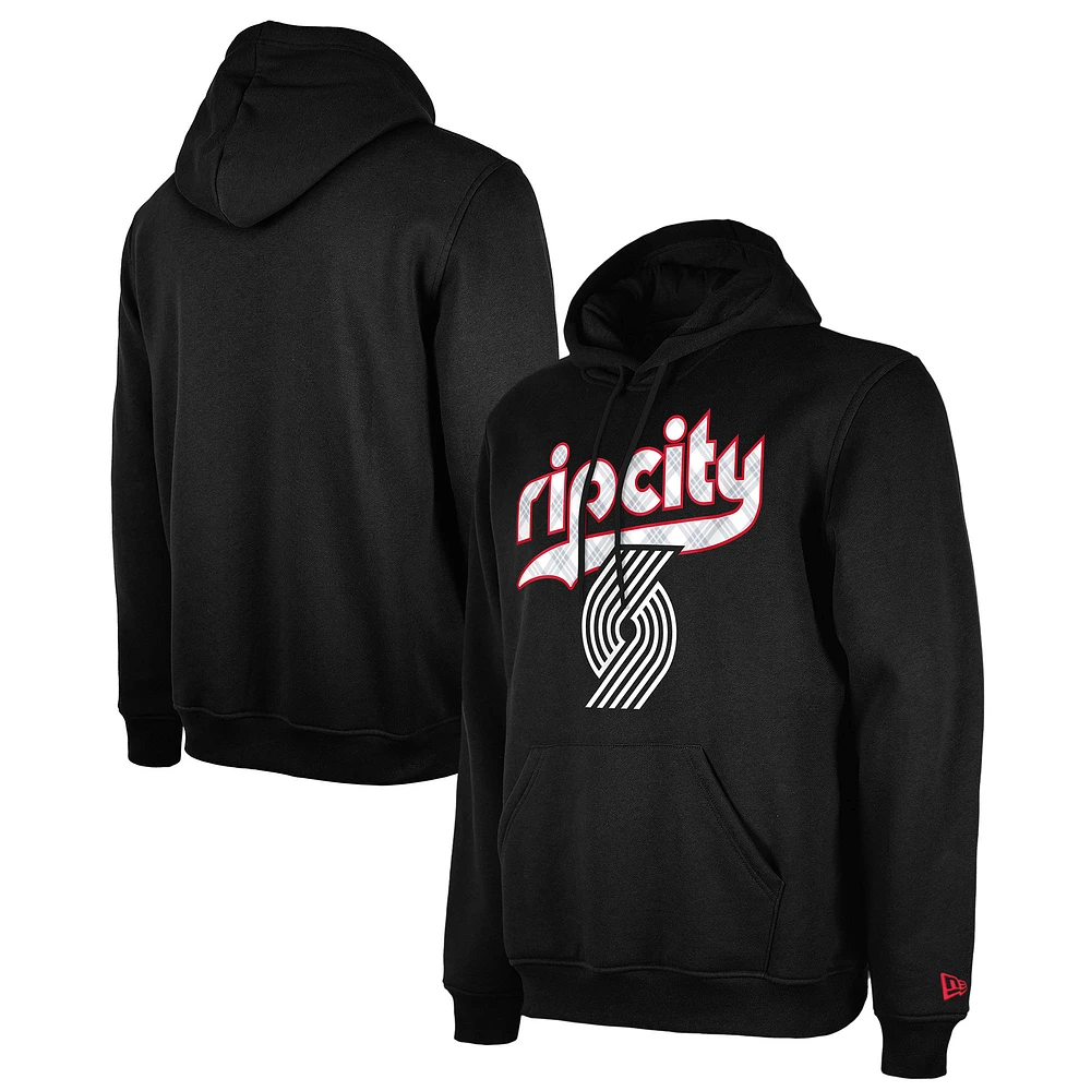 Men's New Era Black Portland Trail Blazers 2024/25 City Edition Pullover Hoodie