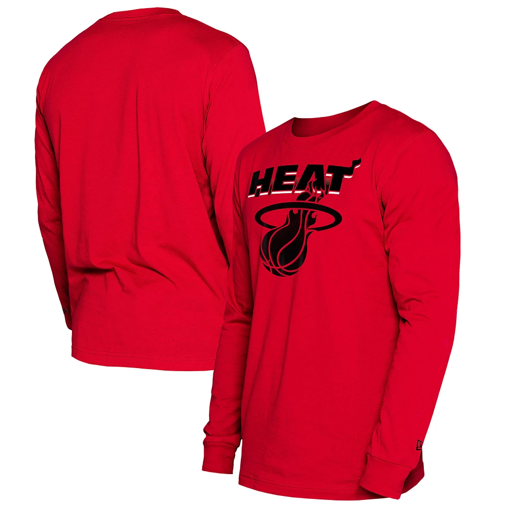 Men's New Era Red Miami Heat 2024/25 City Edition Long Sleeve T-Shirt