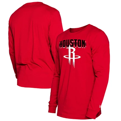 Men's New Era Red Houston Rockets 2024/25 City Edition Long Sleeve T-Shirt