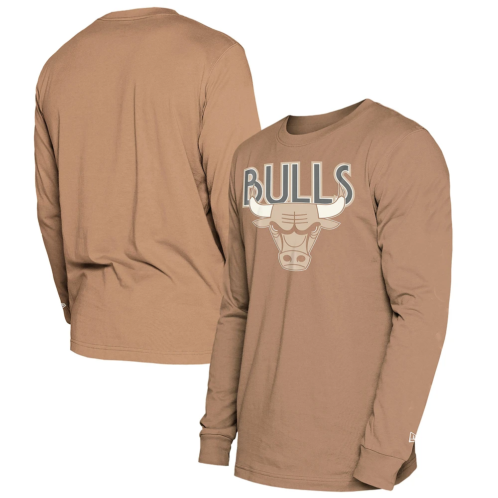 Men's New Era Tan Chicago Bulls 2024/25 City Edition Long Sleeve T-Shirt