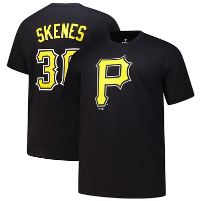 Men's Fanatics Paul Skenes Black Pittsburgh Pirates Big & Tall Name Number T-Shirt