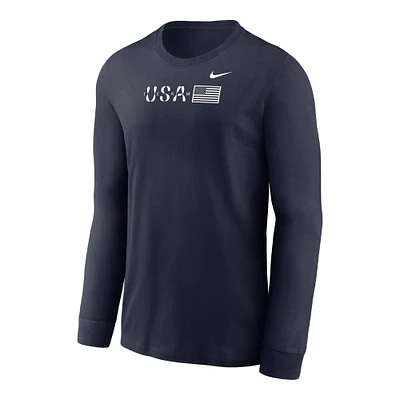 Youth Nike Navy Team USA Core Long Sleeve T-Shirt