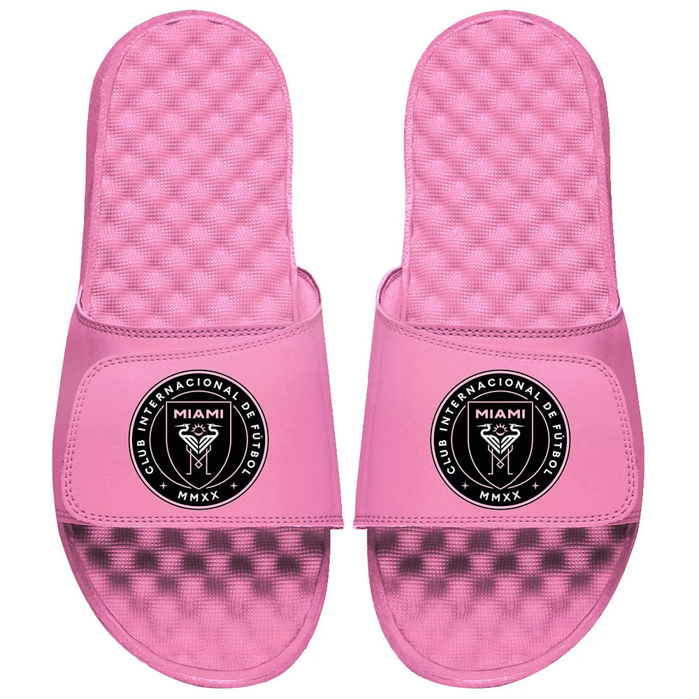 Youth ISlide Pink Inter Miami CF Primary Logo Slide Sandals
