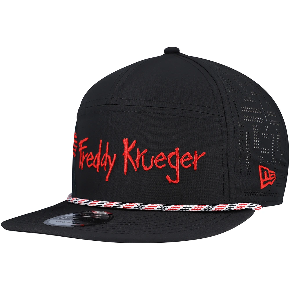 Men's New Era Black A Nightmare on Elm Street Rope Trucker 9FIFTY Adjustable Hat