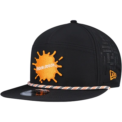 Men's New Era Black Nickelodeon Rope Trucker 9FIFTY Adjustable Hat
