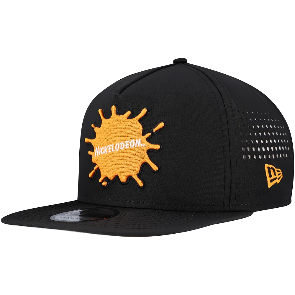 Men's New Era Black Nickelodeon Vented 9FIFTY Snapback Hat
