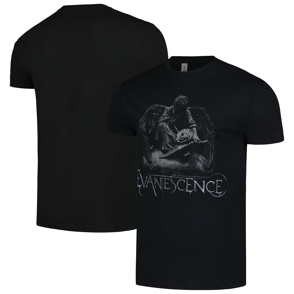 Men's Black Evanescence Angel Graphic T-Shirt