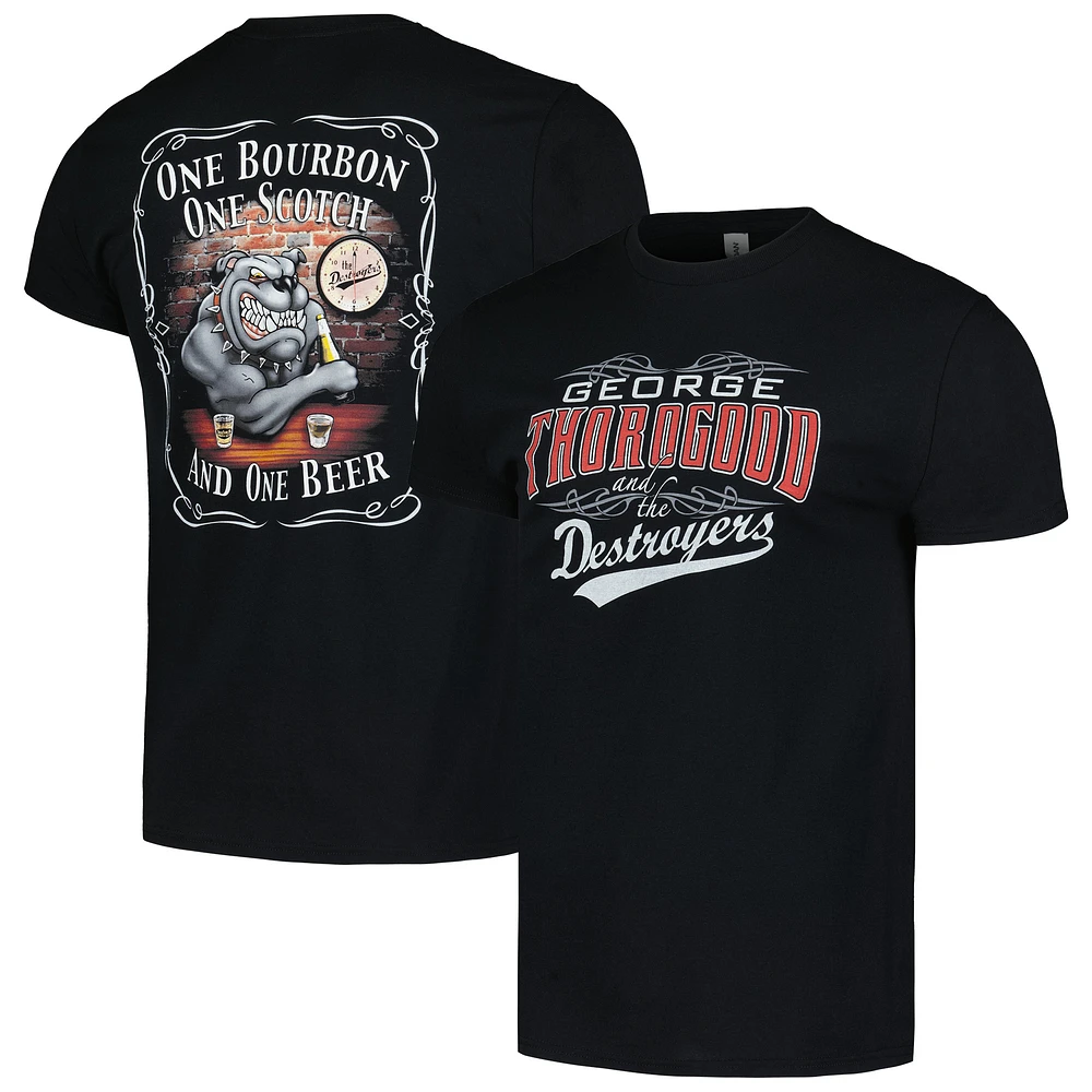 Men's Black George Thorogood One Bourbon, One Scotch, One Beer Graphic T-Shirt
