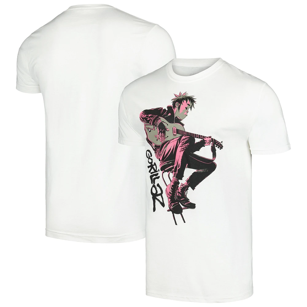 Men's White Gorillaz Sitting Graphic T-Shirt