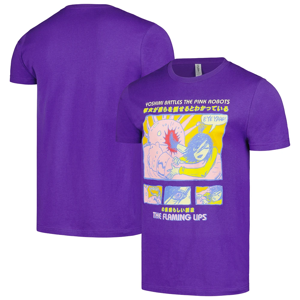 Men's Purple Flaming Lips Yoshimi Battles the Pink Robots Graphic T-Shirt