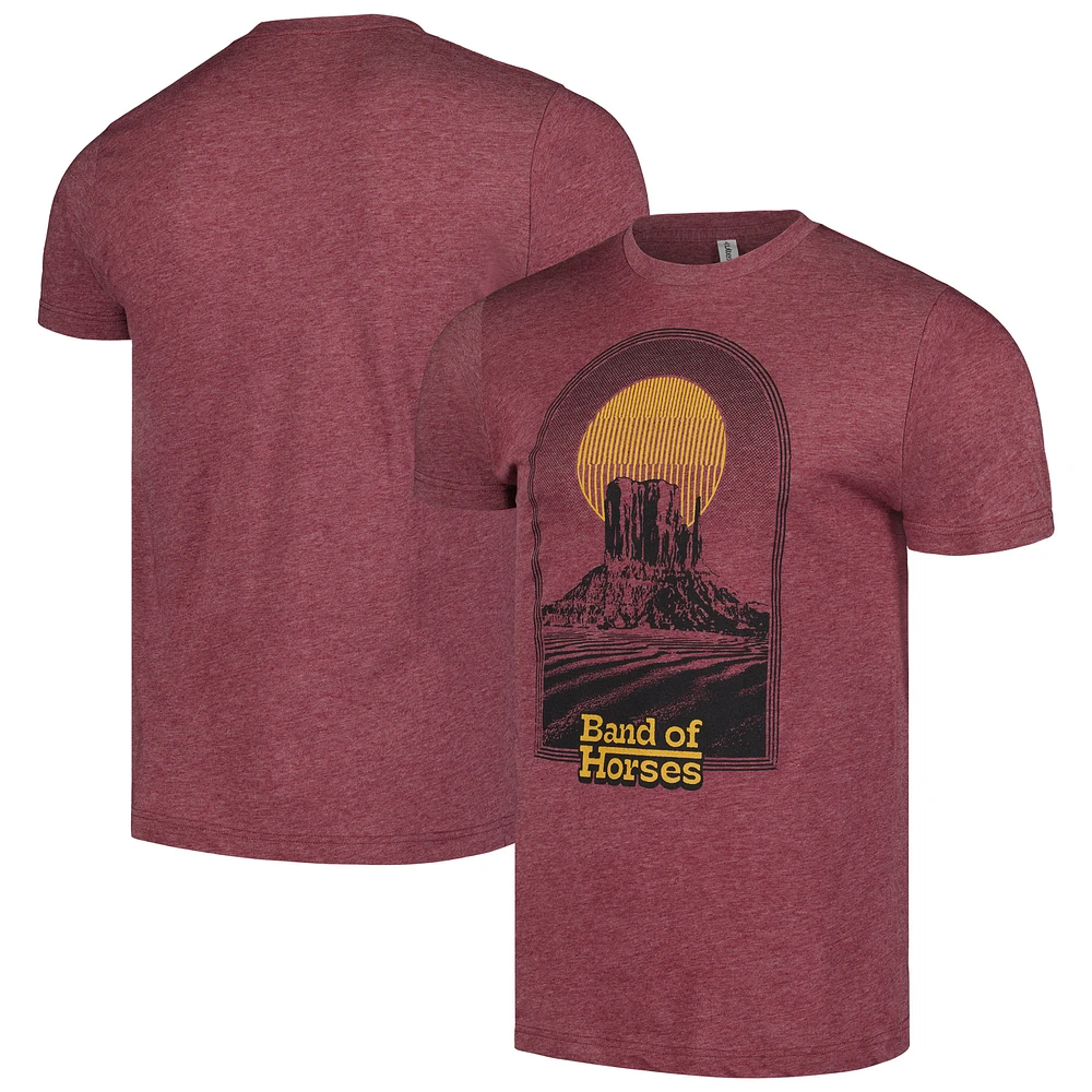 Men's Burgundy Band of Horses Devils Tower Graphic T-Shirt